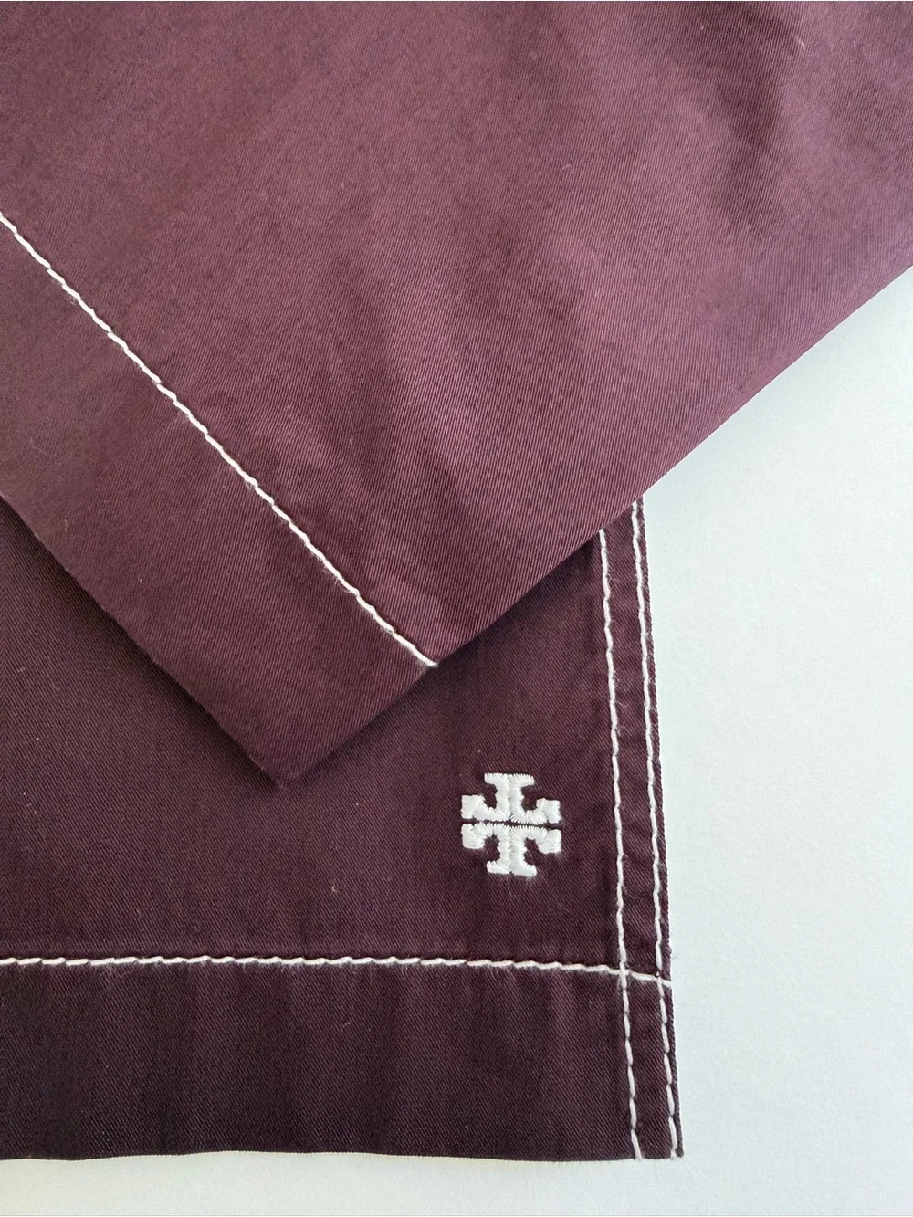 Tory Burch Cotton Poplin Top in Evening Plum